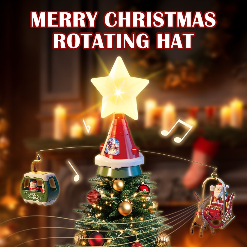 Outdoor Lighting Tree - Rotierendes Karussell mit Weihnachtsbaumspitze und Musik