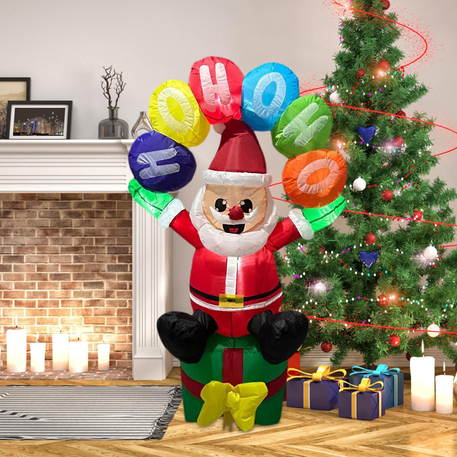 Outdoor Lighting For Christmas - Aufblasbares Weihnachtsmann-Dekor zum Aufblasen mit LED-Leuchten,