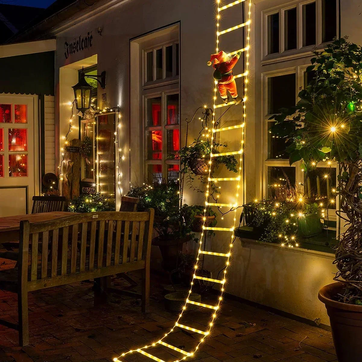 Outdoor Lighting For Christmas - LED-Leiter Licht für Weihnachts mann nach