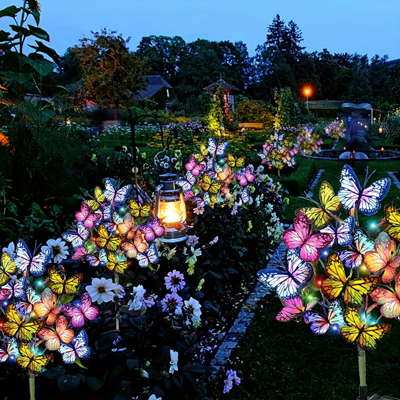 Outdoor Lighting For Christmas - Solar-LED-Schmetterlings-Gartenleuchten, wasserdicht, bunt, für den Außenbereich,