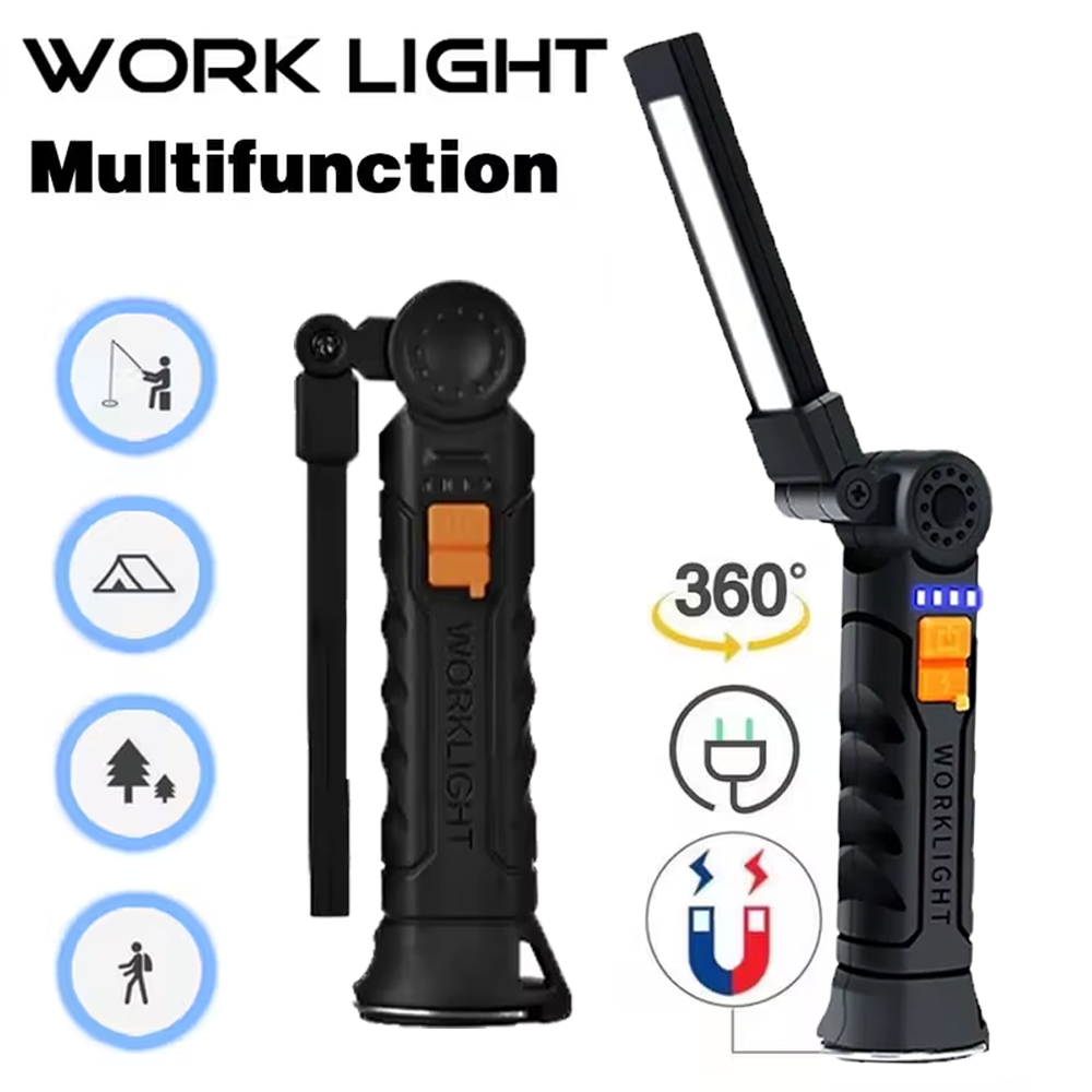 Outdoor Lighting Panel - Tragbare COB-LED-Taschenlampe, wiederaufladbare USB-Taschenlampe mit magnetischer