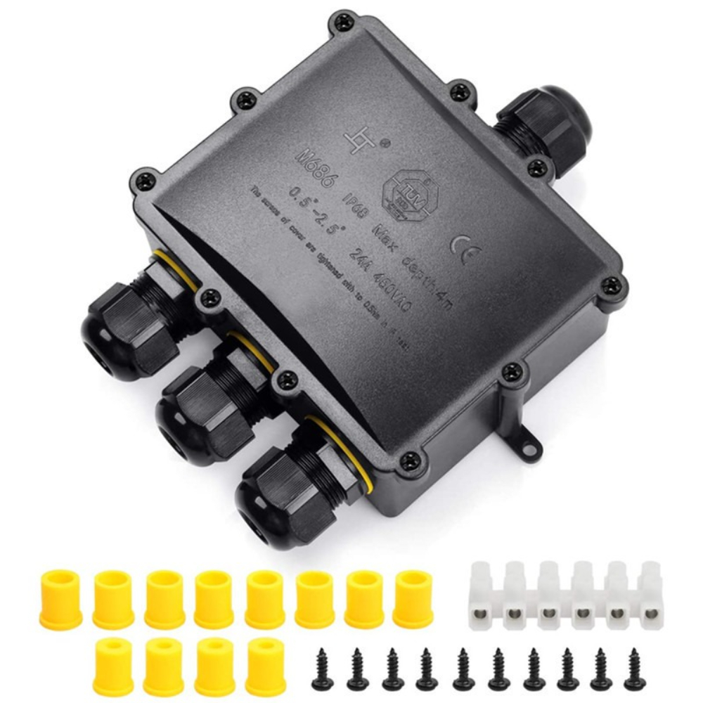 Outdoor Lighting Underground Wiring - 4Way 1In3Out IP68 Wasserdicht 4-14mm Solar