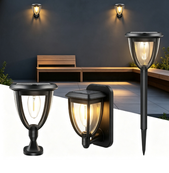 Outdoor Lighting Wall Mount - 2 Stück Solarleuchten für den Außenbereich,