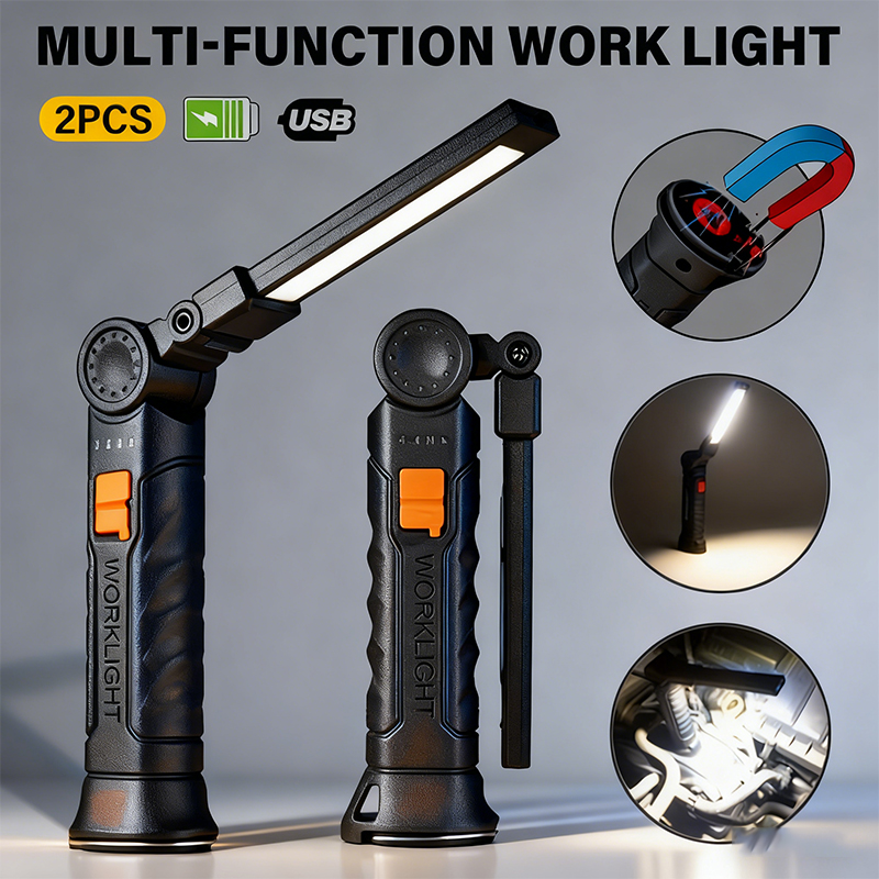 Outdoor Lighting Panel - Tragbare COB-LED-Taschenlampe, USB wiederaufladbar, Arbeitsleuchte, magnetische