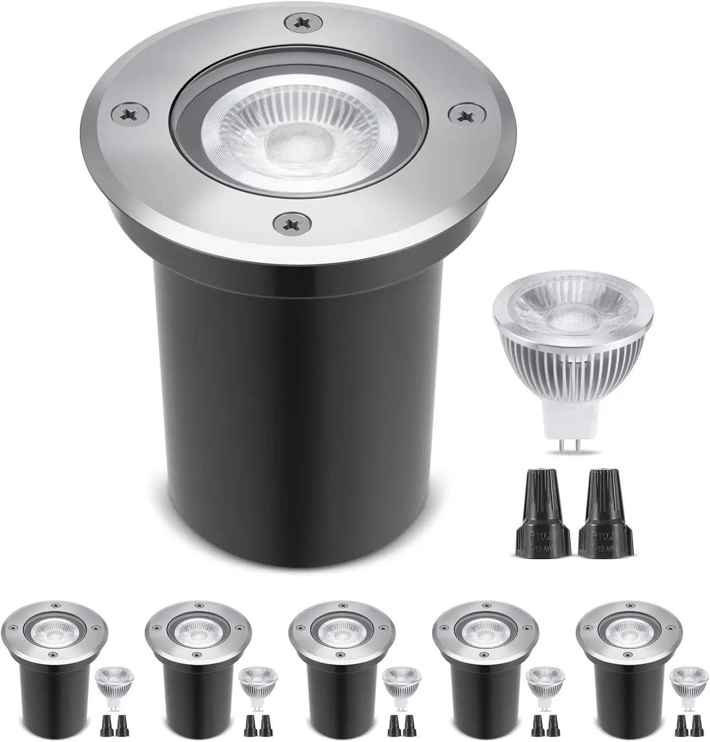 Outdoor Lighting Underground Wiring - 6er-Pack 12V Niederspannungs-LED-Bodenleuchten für den Außenbereich,