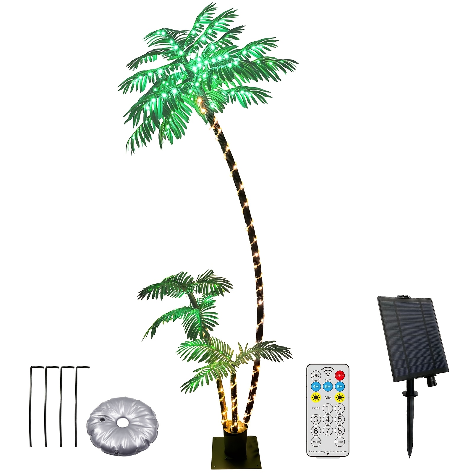 Outdoor Lighting Tree - 7 Fuß solarbeleuchteter künstlicher Palme mit