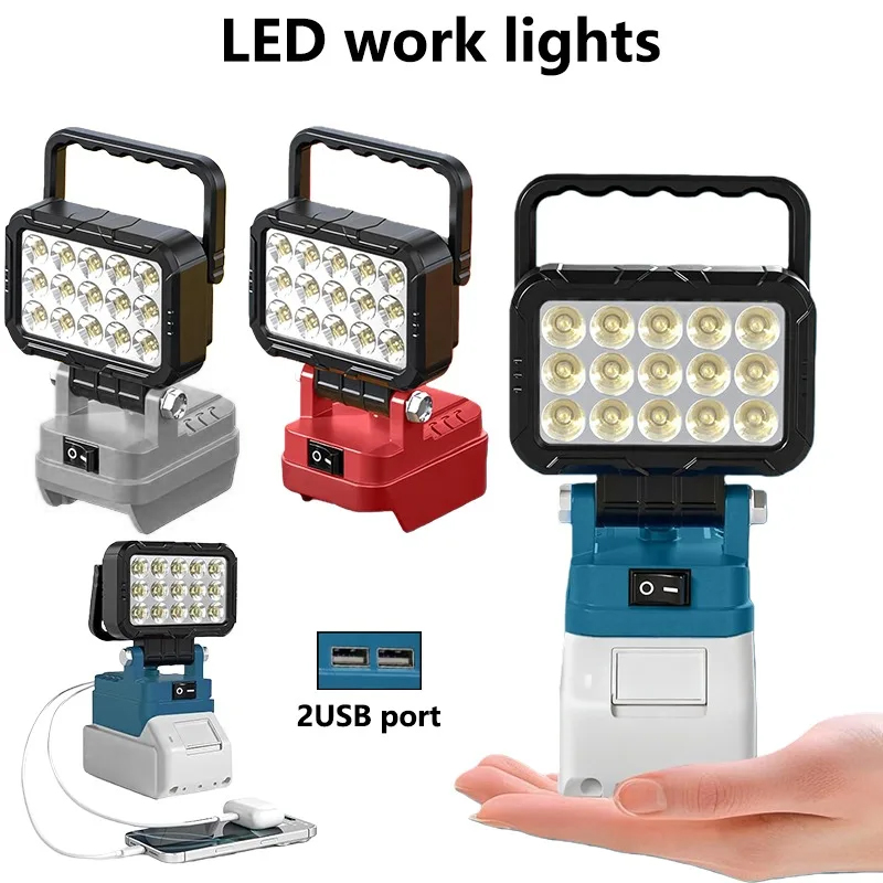 Outdoor Lighting Milwaukee - 6000 Lumen LED-Arbeitsleuchte für Dewalt/Makita/Milwaukee, 18