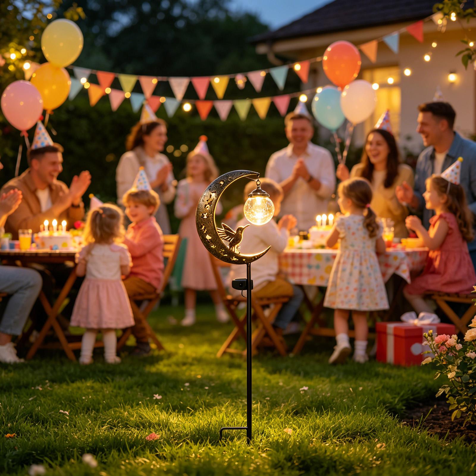 Outdoor Lighting Yard Stakes - Solar-Gartenleuchten, Mond-Kolibri-Statuen, Wegelampen, Solarleuchten für den