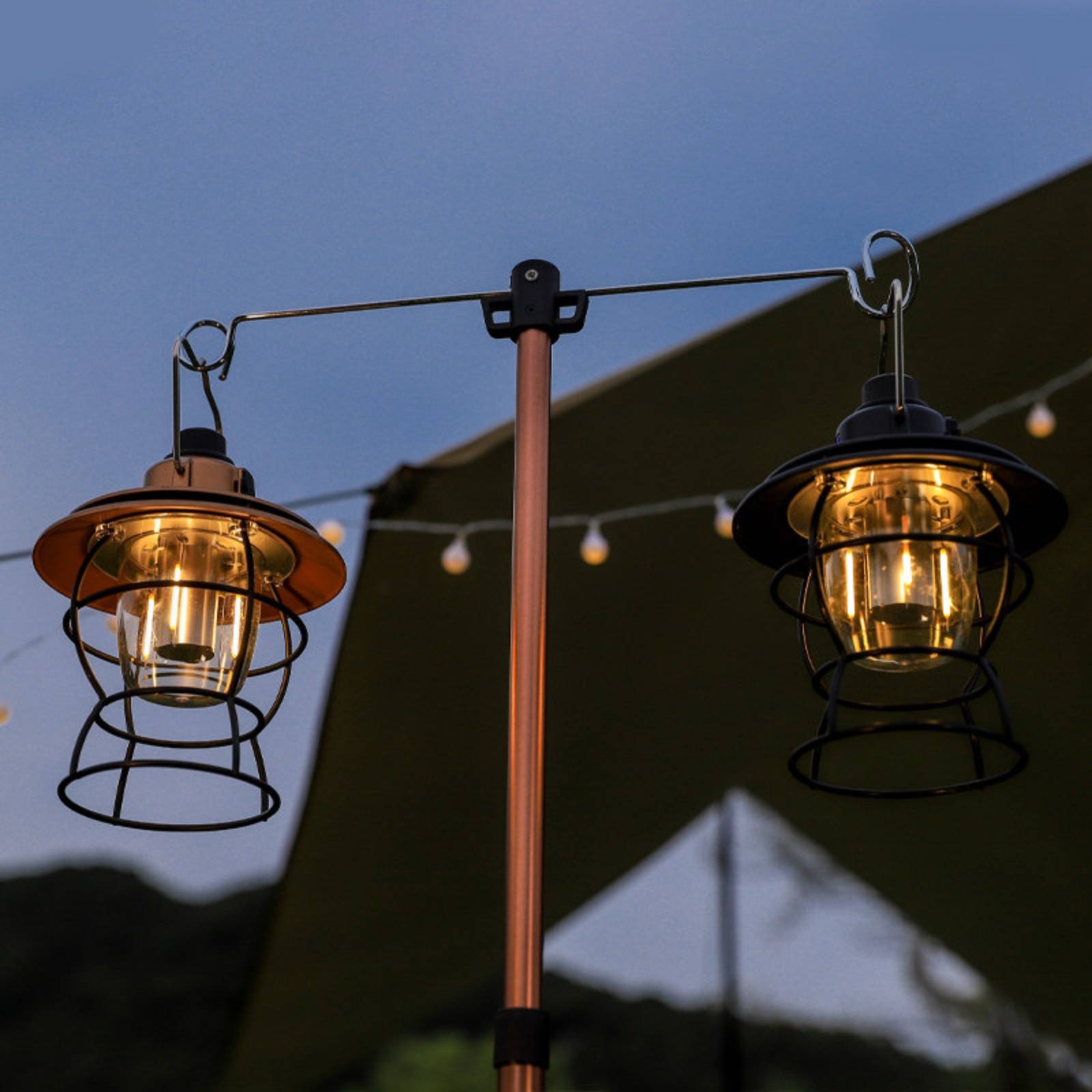 Outdoor Lighting Pole - Stativständer mit Haken, teleskopischer Hängelampenständer, verstellbare