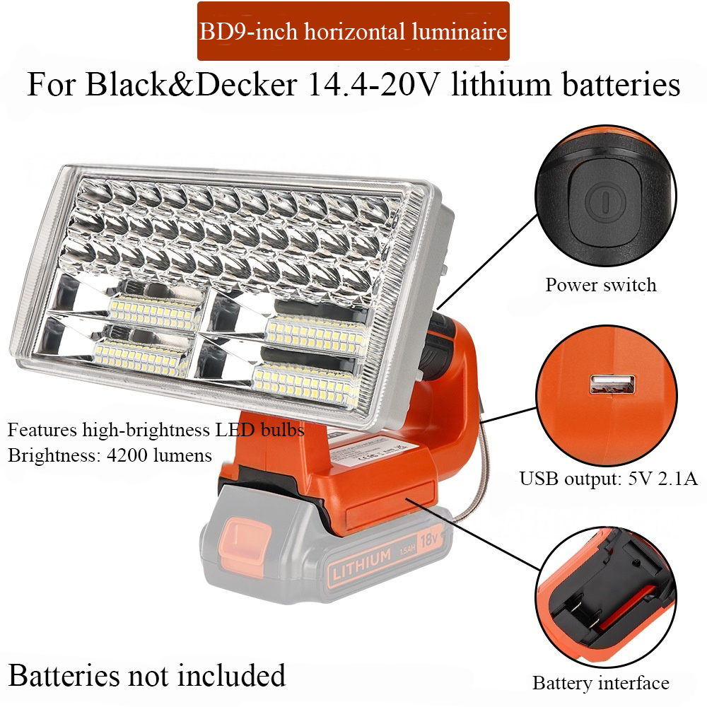 Outdoor Lighting Milwaukee - 40 W Akku-Taschenlampe, Outdoor-Camping-Licht, LED-Arbeitsleuchte für