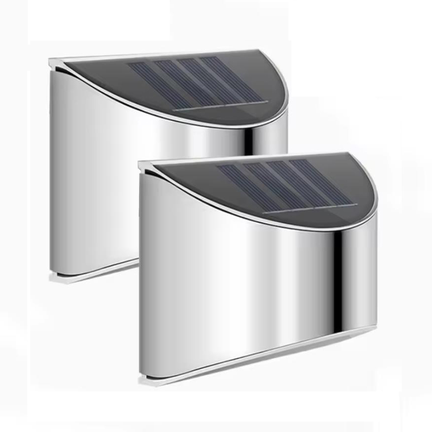 Outdoor Lighting Wall Mount - 2Pcs Solar Garten Licht Edelstahl Hof