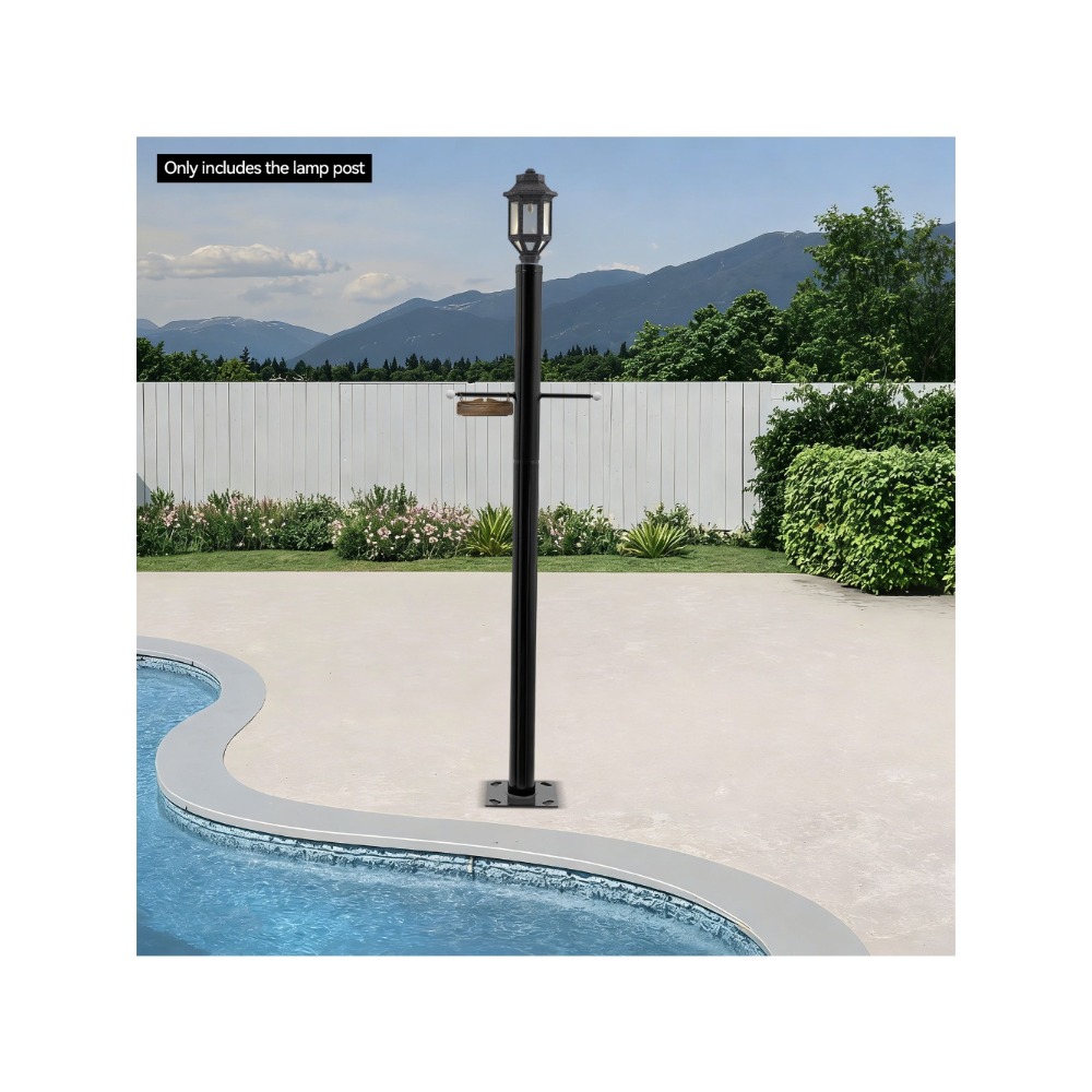 Outdoor Lighting Pole - 2,5m Geteilter Straßenlaternenmast - Wetter-/Rostbeständige Einbrennlackierung,