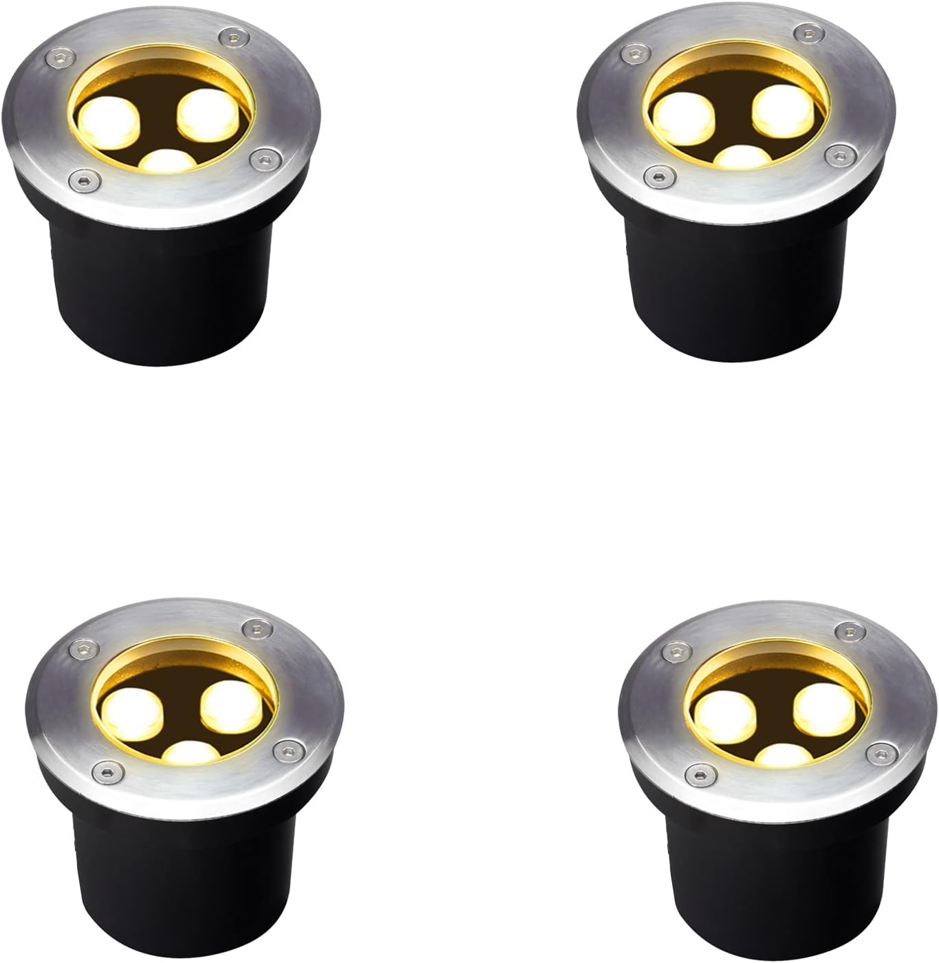 Outdoor Lighting Underground Wiring - 4er-Pack Bodeneinbauleuchten für den Außenbereich, 3