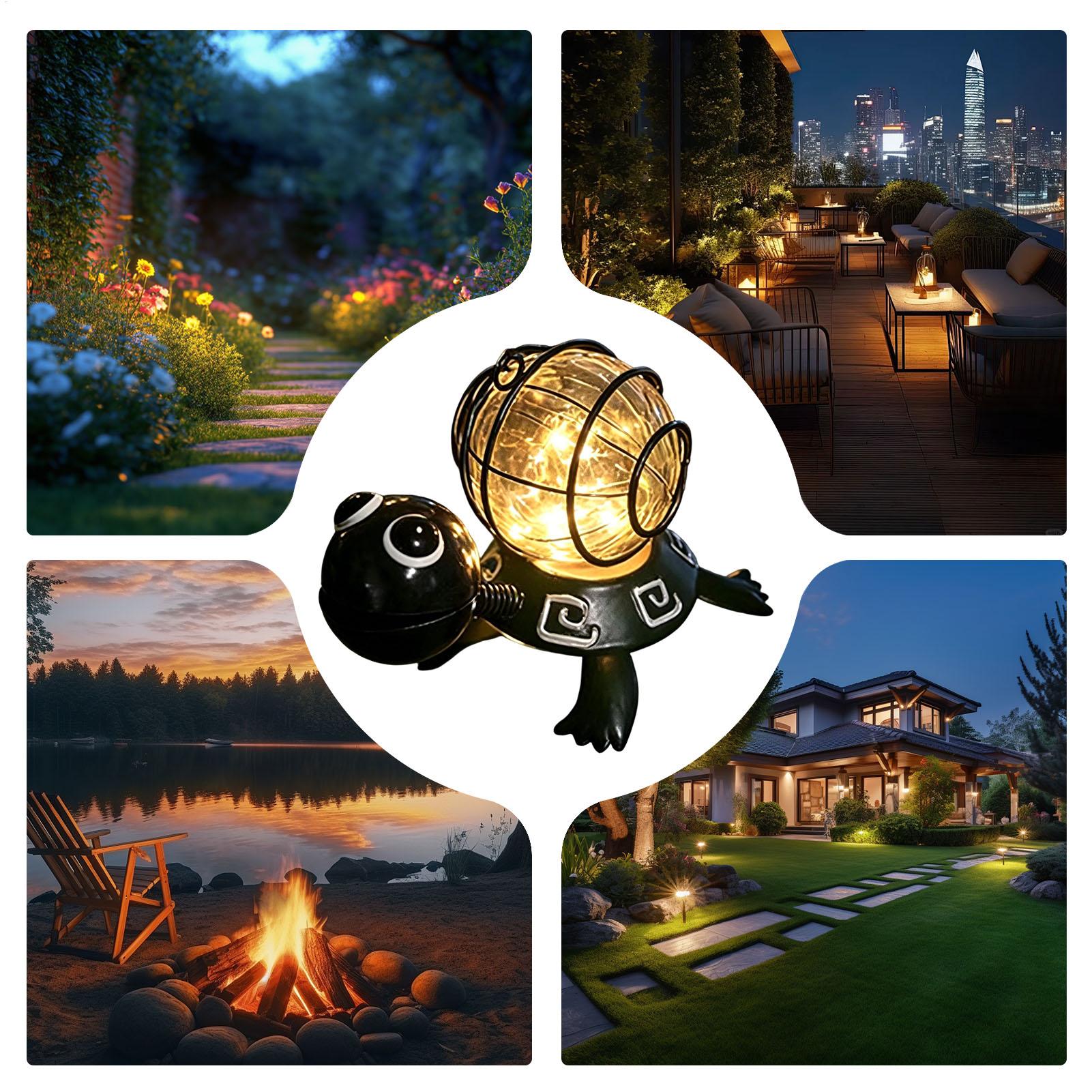 Outdoor Lighting Yard Decoration - Schildkröten-Solarleuchten für den Außenbereich, wasserdichte dekorative