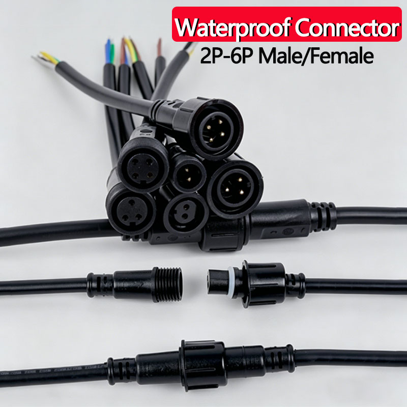 Outdoor Lighting Connectors - Wasserdichtes Kabelverbinder-Set, 2/3/4/5/6-poliger Stecker mit 0,5–1,5