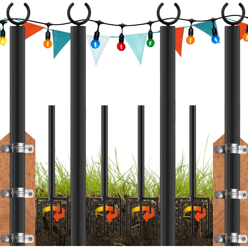 Outdoor Lighting Pole - Land·voi 4er-Pack Lichterketten, 9 Fuß schwere