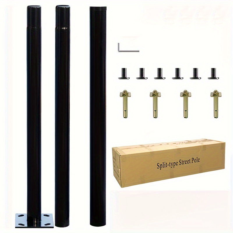 Outdoor Lighting Pole - 3m Solar Außenbeleuchtungsturm Verzinkter Stahl Straßenlaternenmast