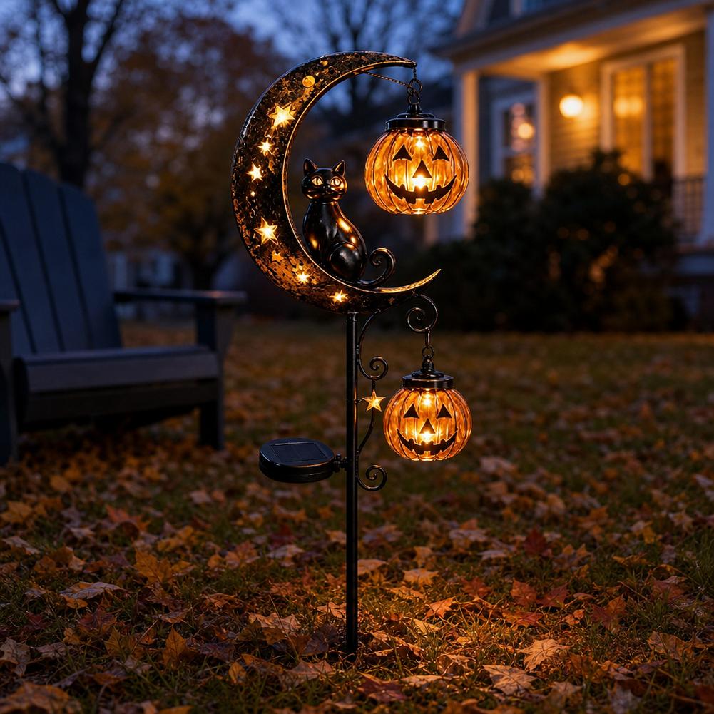 Halloween Schwarze Katze Mond  – Outdoor Lighting Yard Stakes Bewertung und Preis