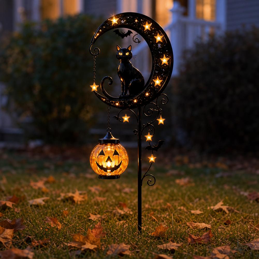 Halloween Schwarze Katze Mond  – Outdoor Lighting Yard Stakes Bewertung und Preis