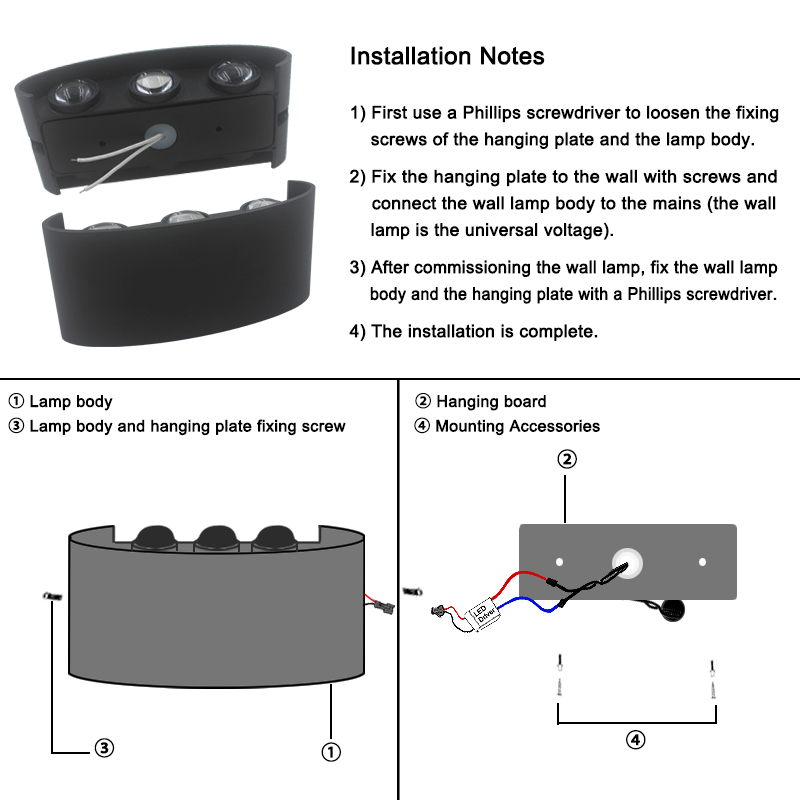 2W 4W 6W 8W 10W 12W LED-Wandle – Outdoor Lighting Wall Mount Bewertung und Preis