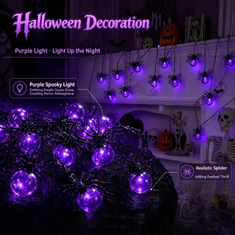 Batteriebetriebene Spinnen-LED – Outdoor Lighting Yard Decoration Bewertung und Preis