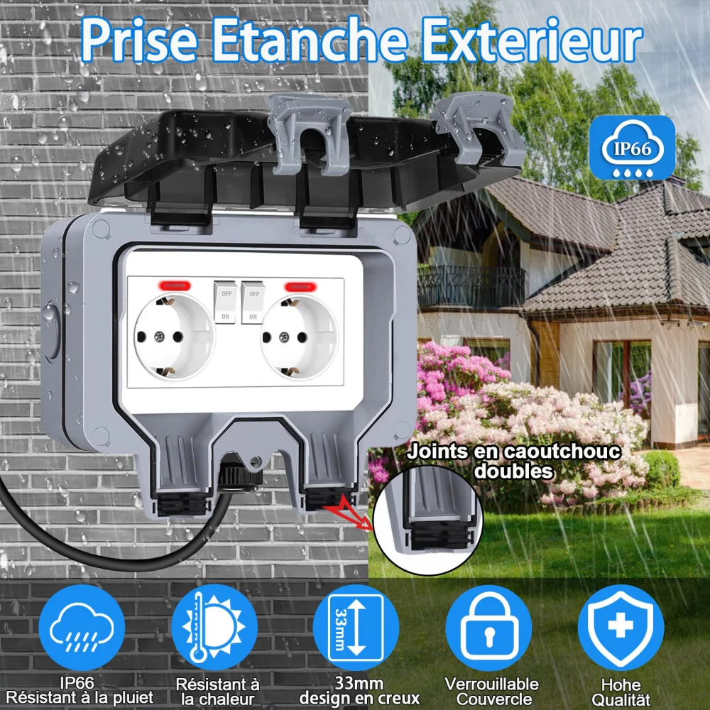 Europäische Außensteckdose mit – Outdoor Lighting Wall Mount Bewertung und Preis