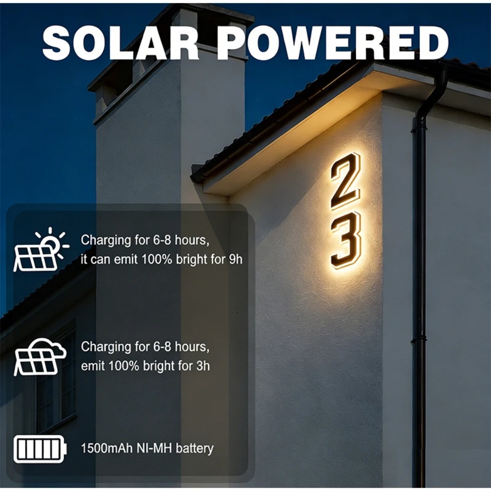Neues Solar-Adressenschild LED – Outdoor Lighting Led Fixtures Bewertung und Preis