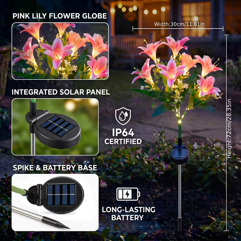 Solar-Lilienblumen-Rasenleucht – Outdoor Lighting Yard Stakes Bewertung und Preis