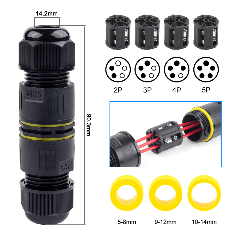 IP68 M25 Kabelstecker für den  – Outdoor Lighting Connectors Bewertung und Preis