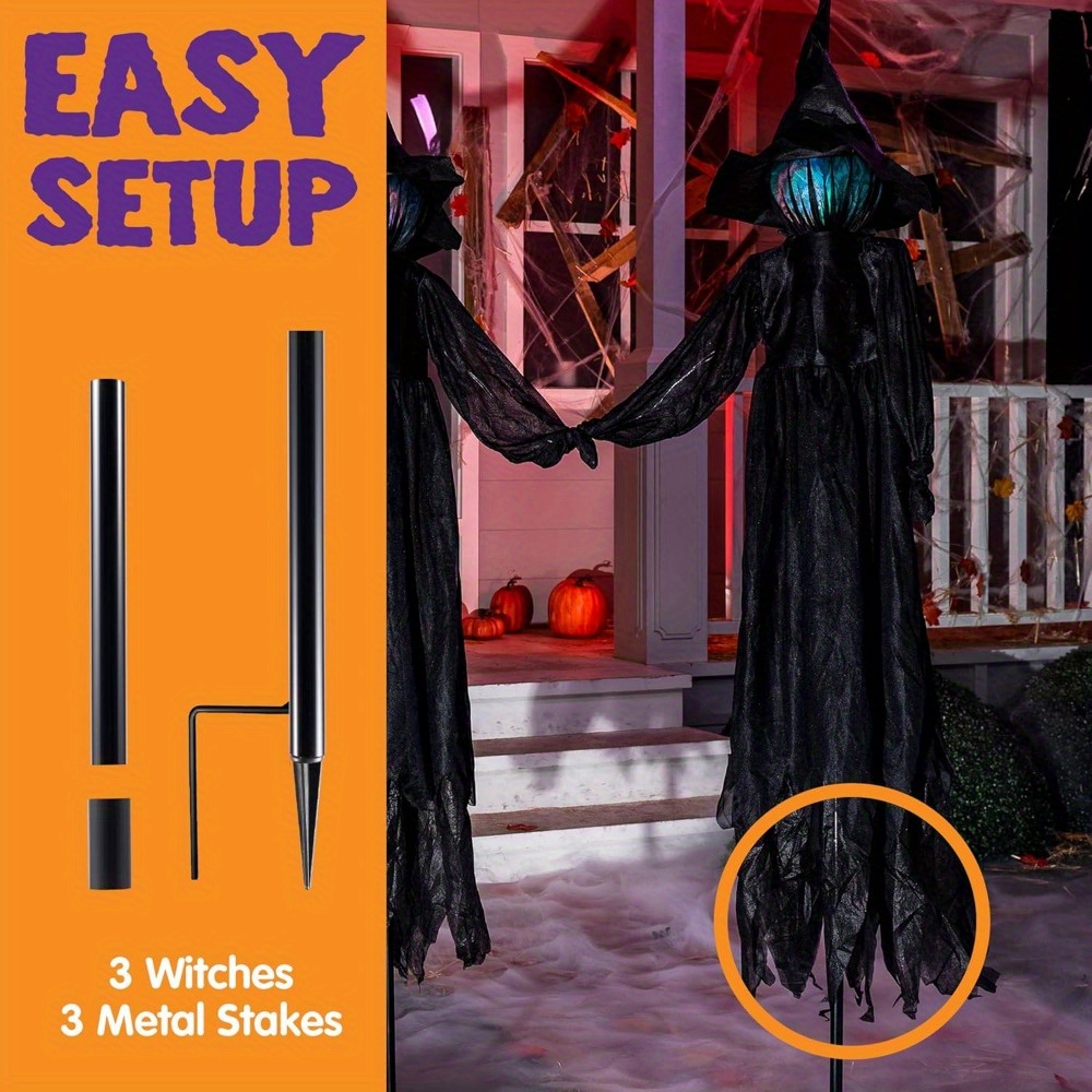 3er-Pack 51'' Halloween-Hexend – Outdoor Lighting Yard Stakes Bewertung und Preis