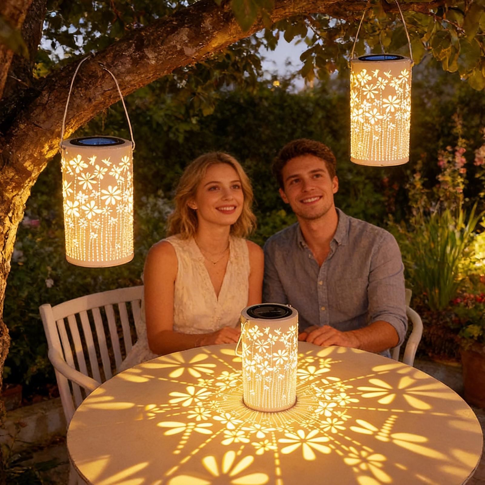Solarlaternen, bunte Metall-Bl – Outdoor Lighting House Bewertung und Preis
