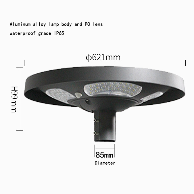 Wasserdichte IP65 UFO Solar-LE – Outdoor Lighting Pole Bewertung und Preis