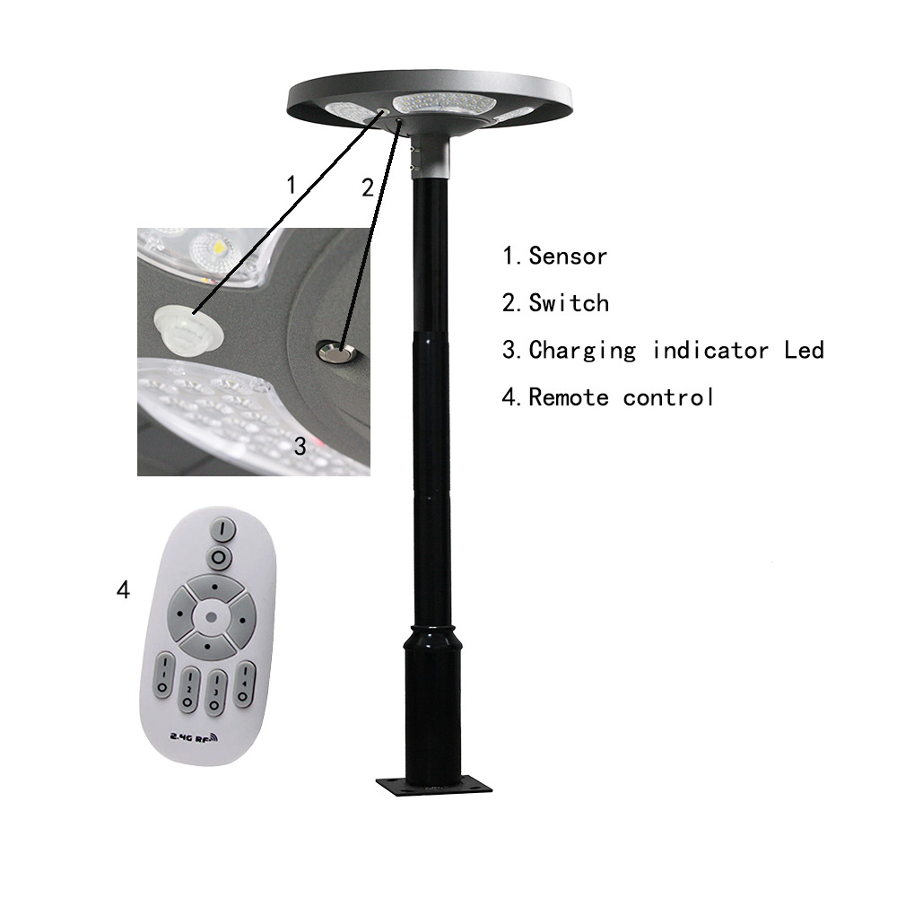 Wasserdichte IP65 UFO Solar-LE – Outdoor Lighting Pole Bewertung und Preis