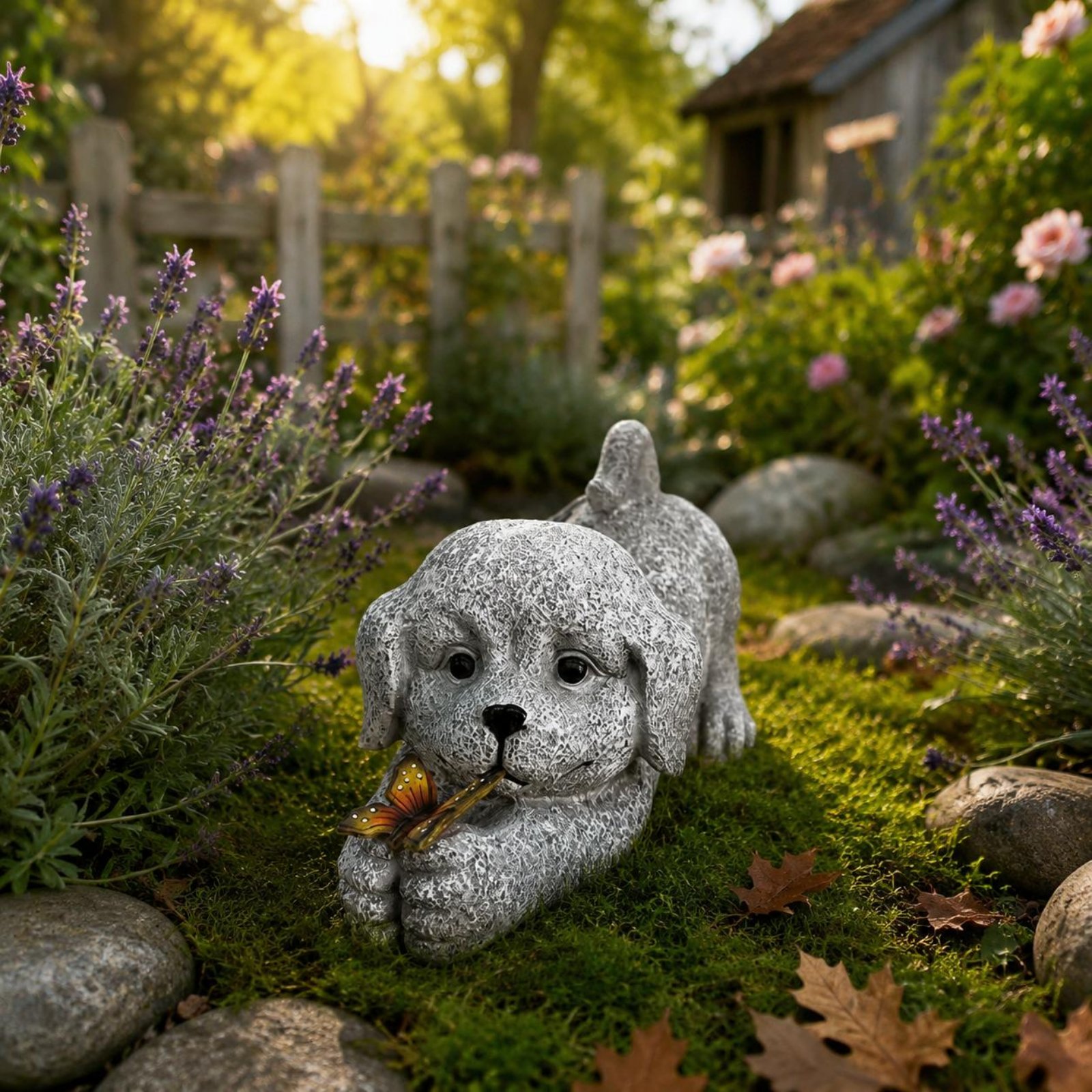Solar-Hundestatue aus Kunsthar – Outdoor Lighting Yard Decoration Bewertung und Preis